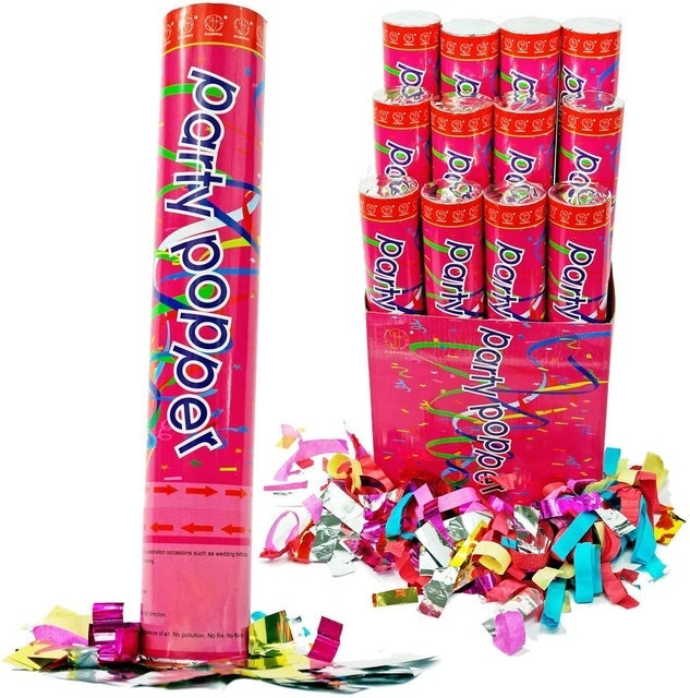 AEX 40cm Handheld Confetti Cannon Party Poppers for Weddings Birthdays 